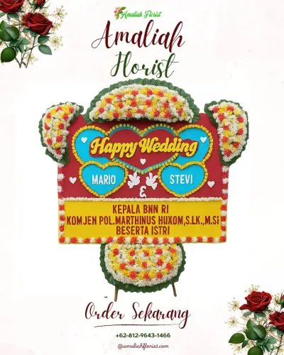 Karangan Papan Bunga Pernikahan di Cimancak